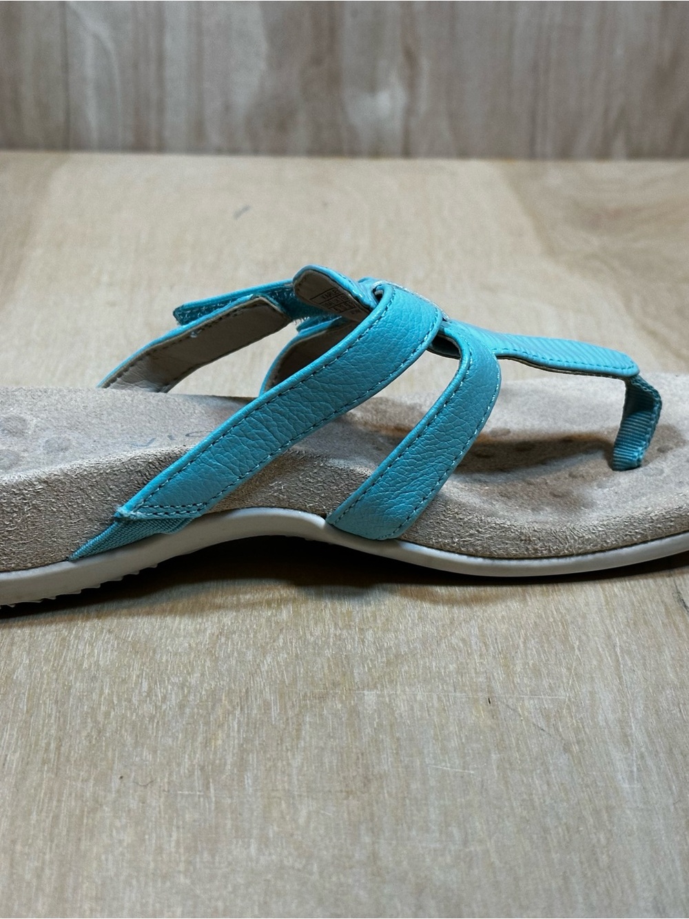Vionic Teal Blue Crisscross Toe-Post Sandals - Picture 4 of 9